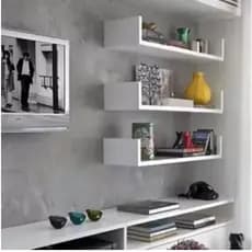 3 Prateleira U 40X20 Nicho Branco de parede para livros e Decoração fotos Sala Quarto Cozinha