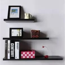 Kit 3 Prateleiras reta 30/40/50 nicho Preto suporte decoração sala quarto banheiro escritório