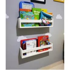 4 Prateleira 60cm Nicho Livros Infantil Branco