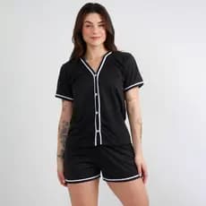 Pijama Feminino Curto Americano Blogueira Aberto Botão Amamentação Feminino Baby Doll Blogueirinha