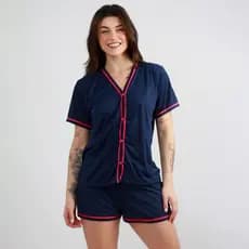 Pijama Curto Americano Blogueira Aberto Botão Amamentação Feminino Baby Doll Blogueirinha