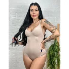 Modelador Cinta Bore Suplex Body Sem Bojo Redutora De Medidas Alta Com Compressão Alça Reforçada