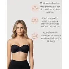 KIT 3 Peças Sutiã Tomara Que Caia Com Bojo Alça De Silicone Removível Soutien Pala Larga Inteira