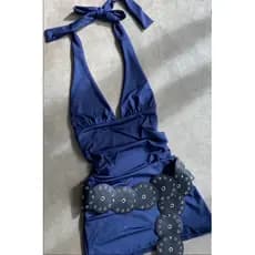 Vestido tubinho- amarração decote em V