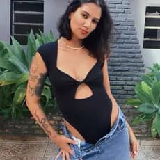 Body com manguinha e decote cruzado - baby look