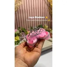 Laço princesa luxo menina infantil rosa coroa