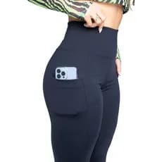 Calça Legging Cos Alto Supplex Com Bolso Lateral Tecido Grosso (não deixa transparente) Dia a Dia