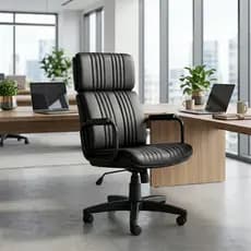 Cadeira Giratória de Escritório Estofada Premium – Conforto Ergonômico para Home Office e Reuniões