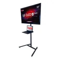 Pedestal Para Tv E Notebook Com Rodinhas Suporte Chão Rodizio