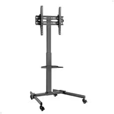 Suporte Tv Pedestal Chão 32 42 43 50 55 Polegadas Rodinhas Com Bandeja Para Notebook