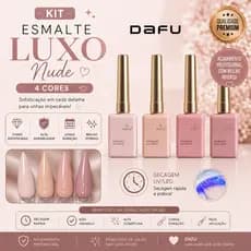 Kit 4 Esmalte em Gel Nude Rosado - 10ml - Fundo Realista  Dafu - UV -Perfeita Cobertura