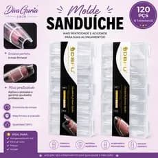 Molde Sandwich Dafu 120 Pçs Bailarina ou Almond 15 Tamanhos Alongamento Unhas