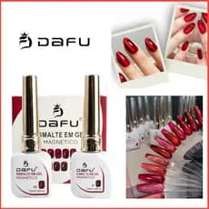 Esmalte Em Gel Magnético DAFU 10 ML - Tons de Vermelho - Efeito Olho De Gato - Cat Eye UV/LED