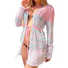 Saída Praia Piscina Tricot Rendado Lindo Feminina