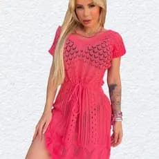 Trico Saida Rendada Praia Piscina Fashion Moda Primavera Verão