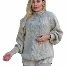 Blusa Outono Inverno Poncho Tricô Feminino Xadrez Lindo