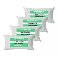 Kit 4 refil enchimento para almofada 30x50 retangular