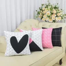 Kit 4 Capas De Almofada Modern Print 45X45 Decorativas Para Sala Quarto Escritorio Estampadas Estampa viva