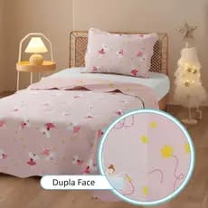 Cobre Leito Solteiro 200 Fios Estampado Teen Kids Dupla Face