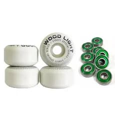 Roda Skate Wood Light 53mm 99a + 8 Rolamentos Abec 9 Melhor preço