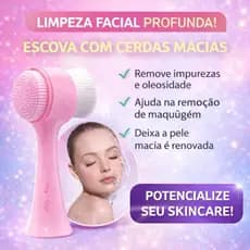 Escova Facial Dupla Face Silicone  Limpeza Profunda e Massagem Facial SkinCare Escova Limpeza Rosto Pele