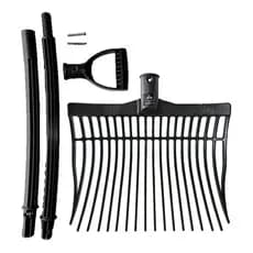 Pá Garfo Nylon Profissional Limpa Baia Cocheira Cavalo Completo Com Cabo