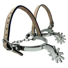 Espora Inox Cavalo Vaquejada Abvaq Profissional Correia Natural Par KLOPR