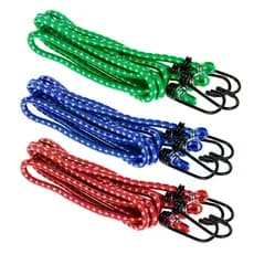 Corda Bagageiro Moto Bike Carro Elástico De 1 M Kit 3 Peças