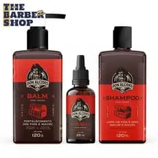 Kit Shampoo + Balm + Óleo para Barba Don Alcides Barba Negra
