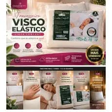 🛏️ Travesseiro Viscoelástico Linha Comfort – Extra Macio 65x45