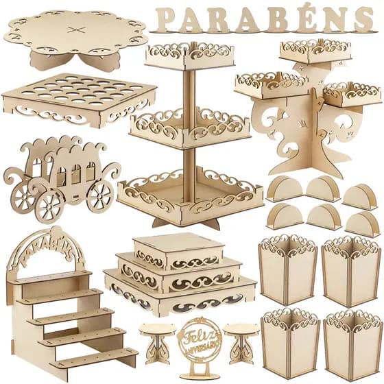 Kit Arabesco Peças Festa Provençal Em Mdf Cru