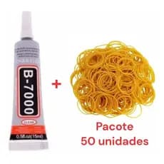Kit Cola B7000 T7000 Mais Pacote Com 50 Unidades de Elástico Para Manutenção Reparo Celular Tablet