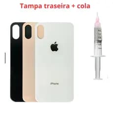 Tampa Traseira Vidro Para IPhone X IPhone XS Furo Maior + Cola Para Instalação