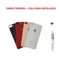 Tampa Traseira Vidro Compatível com iphone 8 Plus Furo Maior + Cola Para Instalação