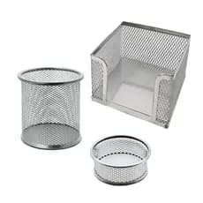 Kit Porta Lembrete Cartão Lapis Caneta Clips T Organizador Aramado Prata