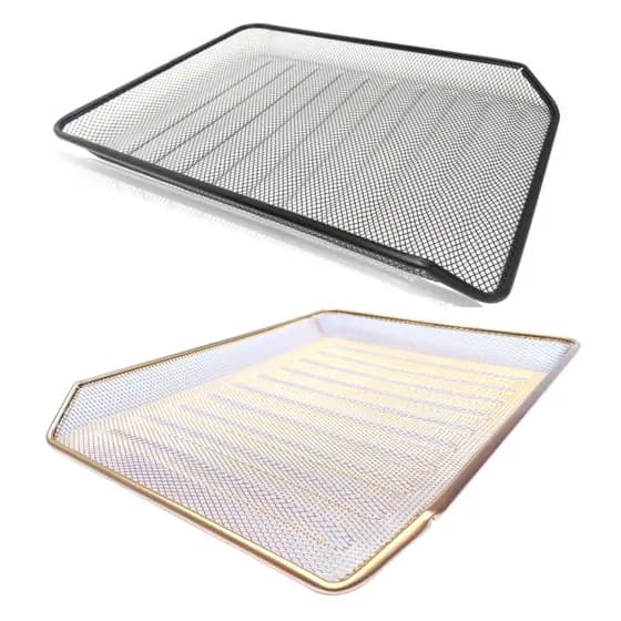 Bandeja Organizadora Multiuso De Mesa De Escritório Preto Dourado