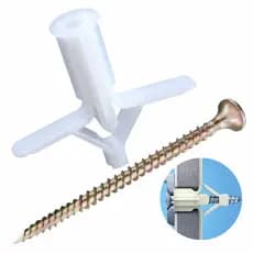 Kit 30 Buchas Ancora 8mm C/ Parafusos Gesso Drywall Com Abas