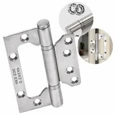 Kit 3 Dobradiças De Porta Em Aço Inox Reforçado Sobrepor Sem Recuo 4x3x2,5