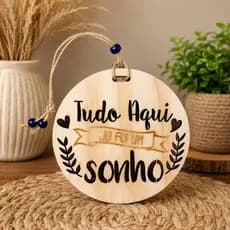 Placa Decorativa em MDF Frase Motivacional Vazada a Laser para Parede