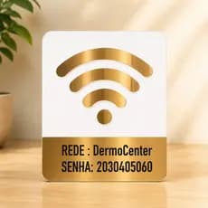 Placa Sinalização Identificação Wi-fi Personalizada Rede E Senha Acrílico 17x13cm