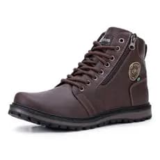 Coturno Masculino Branco Com Ziper Modelo Novo Crshoes 9013