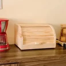 Porta Pão pães Bolo Torrada de Madeira Pinus Com Tampa Retrátil Tamanho G Decoração cozinha Decoração elegante