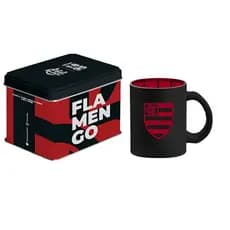 CANECA VIDRO DIAMOND METALIC LATA - FLAMENGO