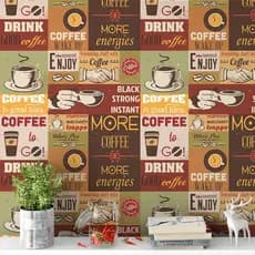 Papel De Parede Cantinho do Café Azulejo Cozinha Lavável 2,00 metros