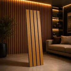 Kit até 20 Placas Adesivas Painel Madeira Ripada Mdf Montável Premium 90x16cm