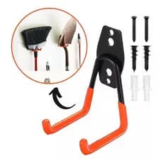 Suporte Gancho 30kg Pendurar Escada Porta Bicicleta Parede Kit 4 Organizador Vassoura Multiuso Aço