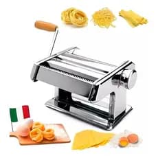 Máquina Macarrão Caseira Laminador Massas Macarrão Luxo Inox artesanal Manual regulagem italiana