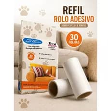 Refil 2 Rolos Adesivos Para Pelos Pet Roupas Sanremo Fiapos Pegajoso Remoção Animais Tapete Limpo
