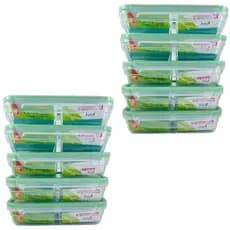 Potes 730ml Com Divisórias Kit Empilhavel Marmita Fit Herméticos Travas Fitness Microondas Freezer