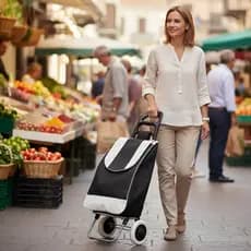 Carrinho De Compras Reforçado Feira Supermercado Dobrável Sacola Bolsa Impermeável Suporta 30kg Colorido